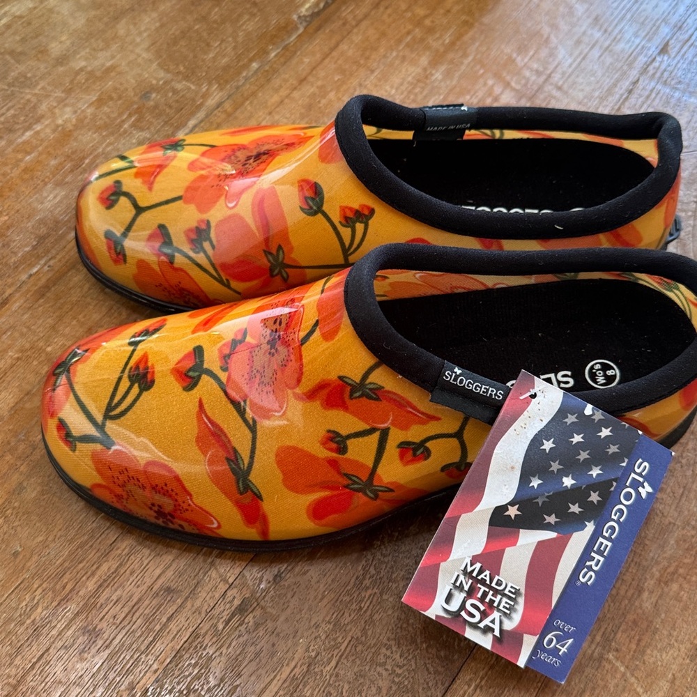 Sloggers Orange Floral Women's Rain Boots size 8 - Picture 11 of 12
